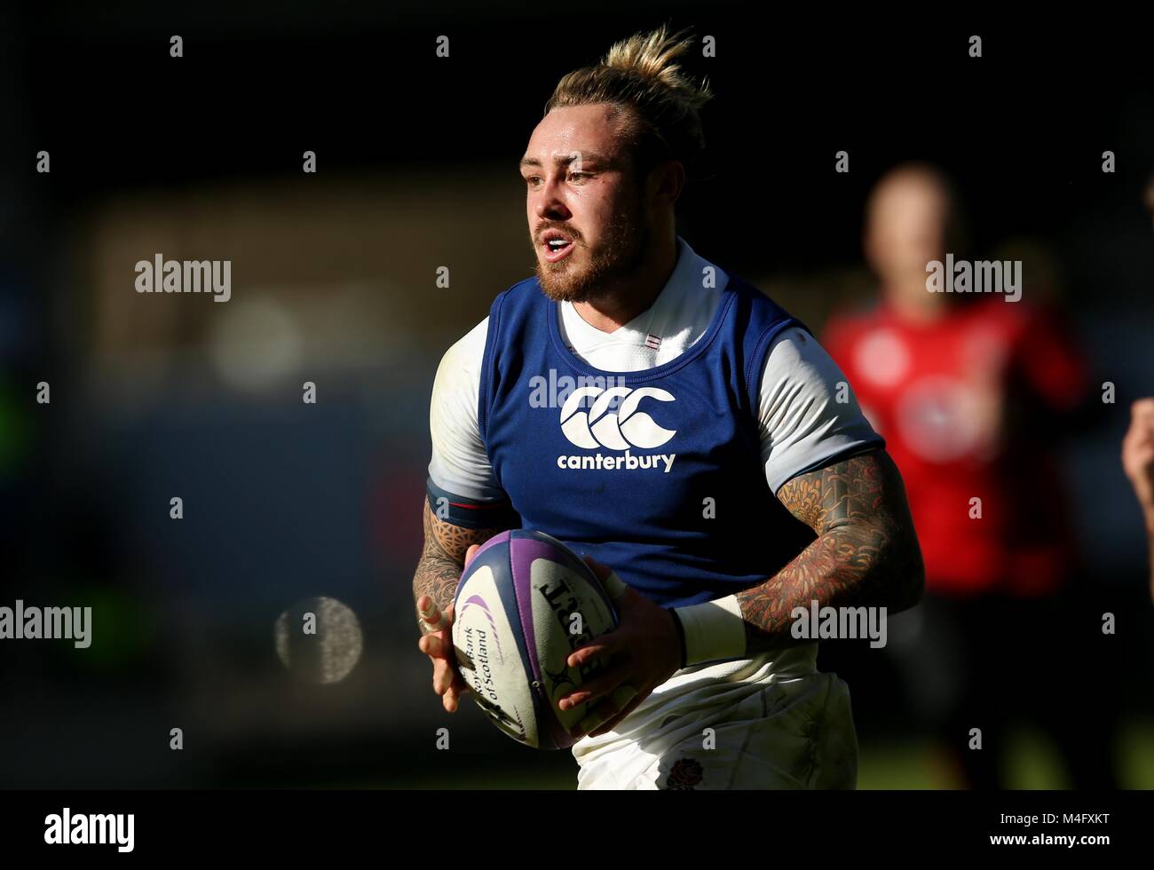 Twickenham, London, UK. 16. Februar 2018. Jack Nowell von England während einer England Rugby Offenen Training bei Twickenham Stadium. Credit: Paul Harding/Alamy leben Nachrichten Stockfoto