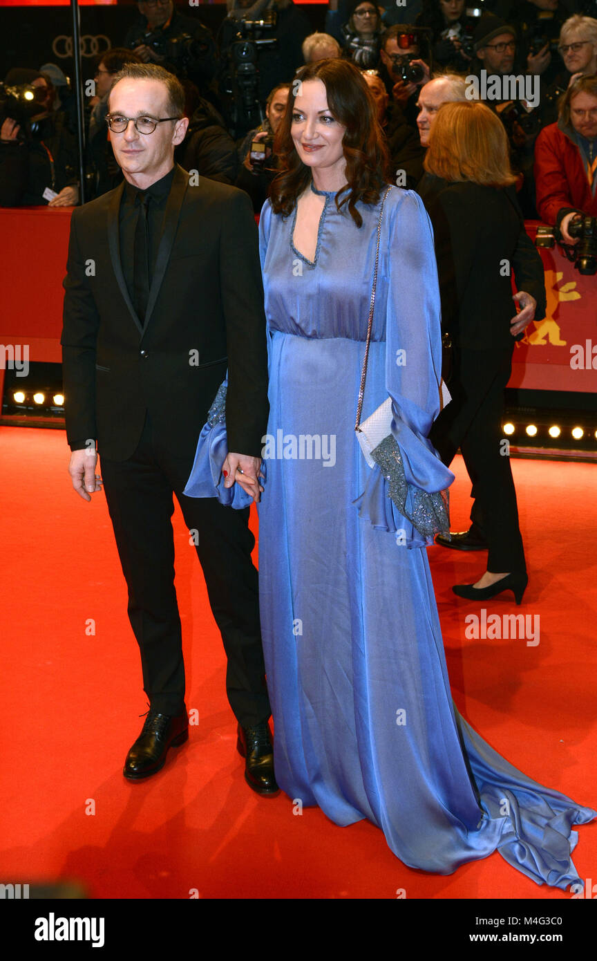 Berlin, Deutschland. 15 Feb, 2018. Heiko Maas und Natalia Wörner die