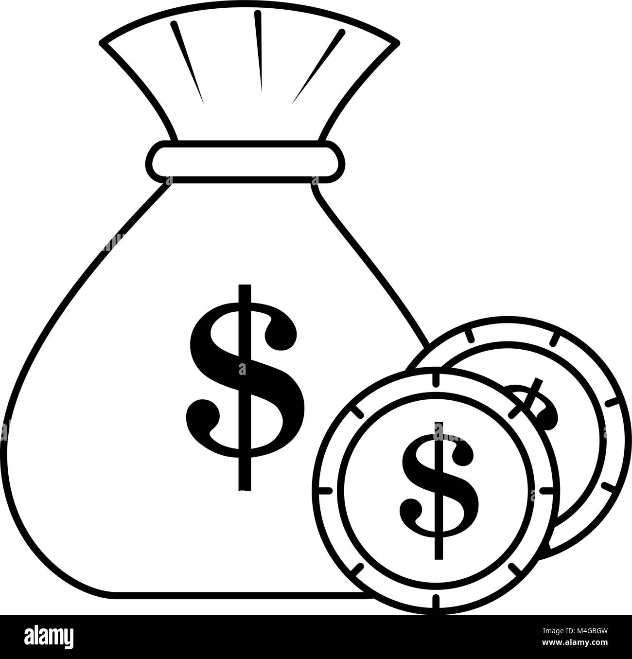 Geld Beutel mit Münzen Stock Vektor