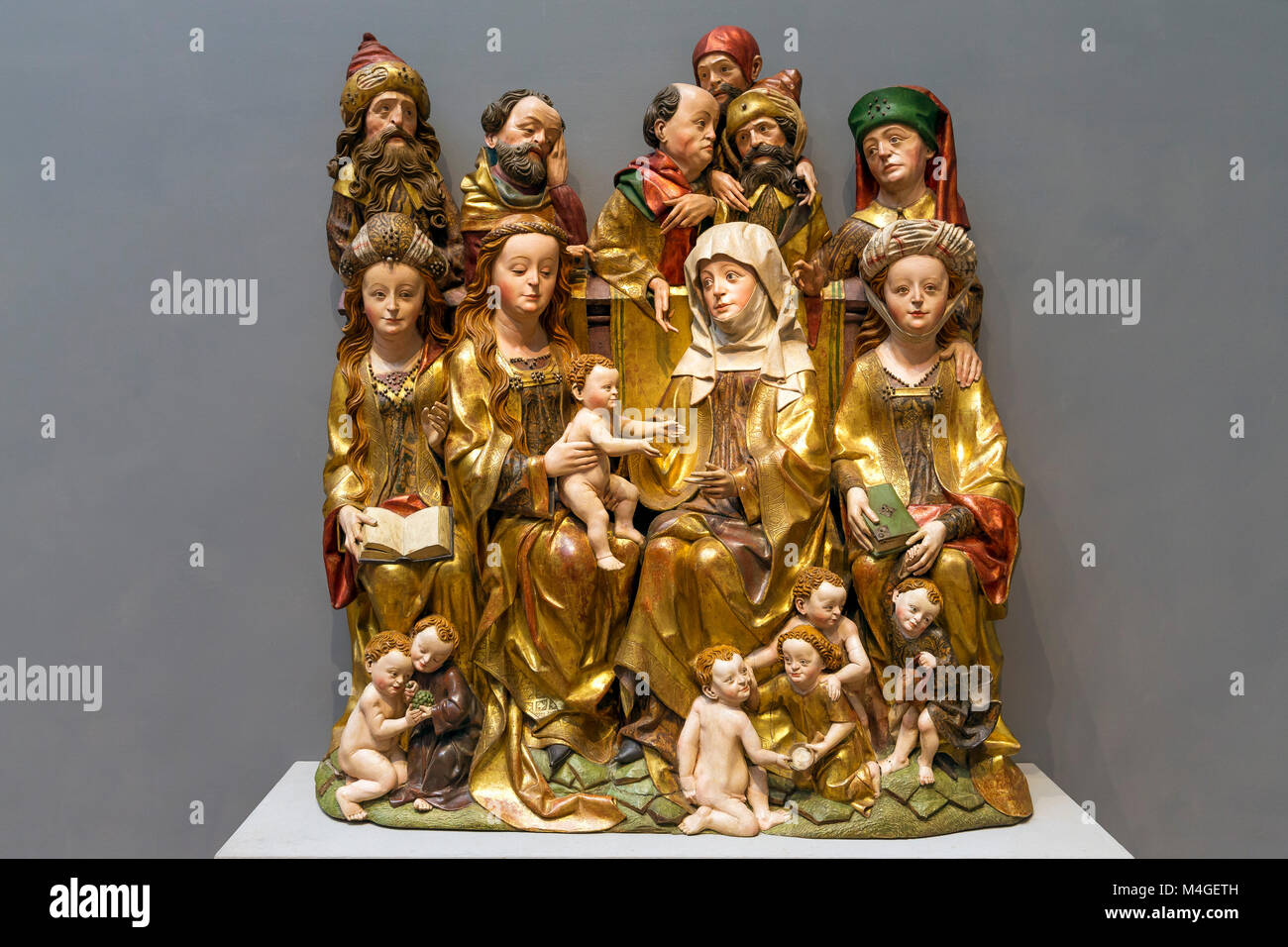 Die Heilige Sippe, Süddeutsche, 15. Jahrhundert, Holz-, Carving, National Gallery, Washington DC, USA, Nordamerika Stockfoto