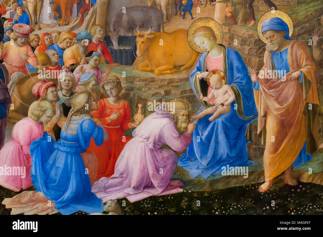 Detail, die Anbetung der Könige, Fra Angelico, Fra Filippo Lippi, ca. 1440-1460, National Gallery, Washington DC, USA, Nordamerika Stockfoto