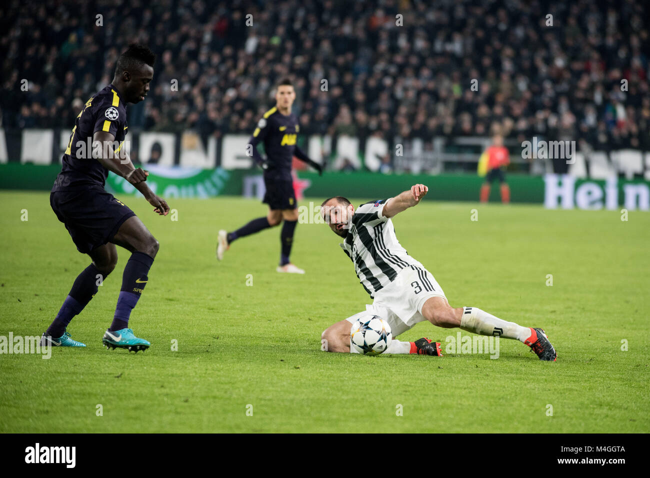 Giorgio Chiellini (Juventus FC) während der Champions League Spiel FC Juventus vs Tottenham Hotspurs FC. Endstand war 2-2 im Stadion, Juventus Turin Stockfoto