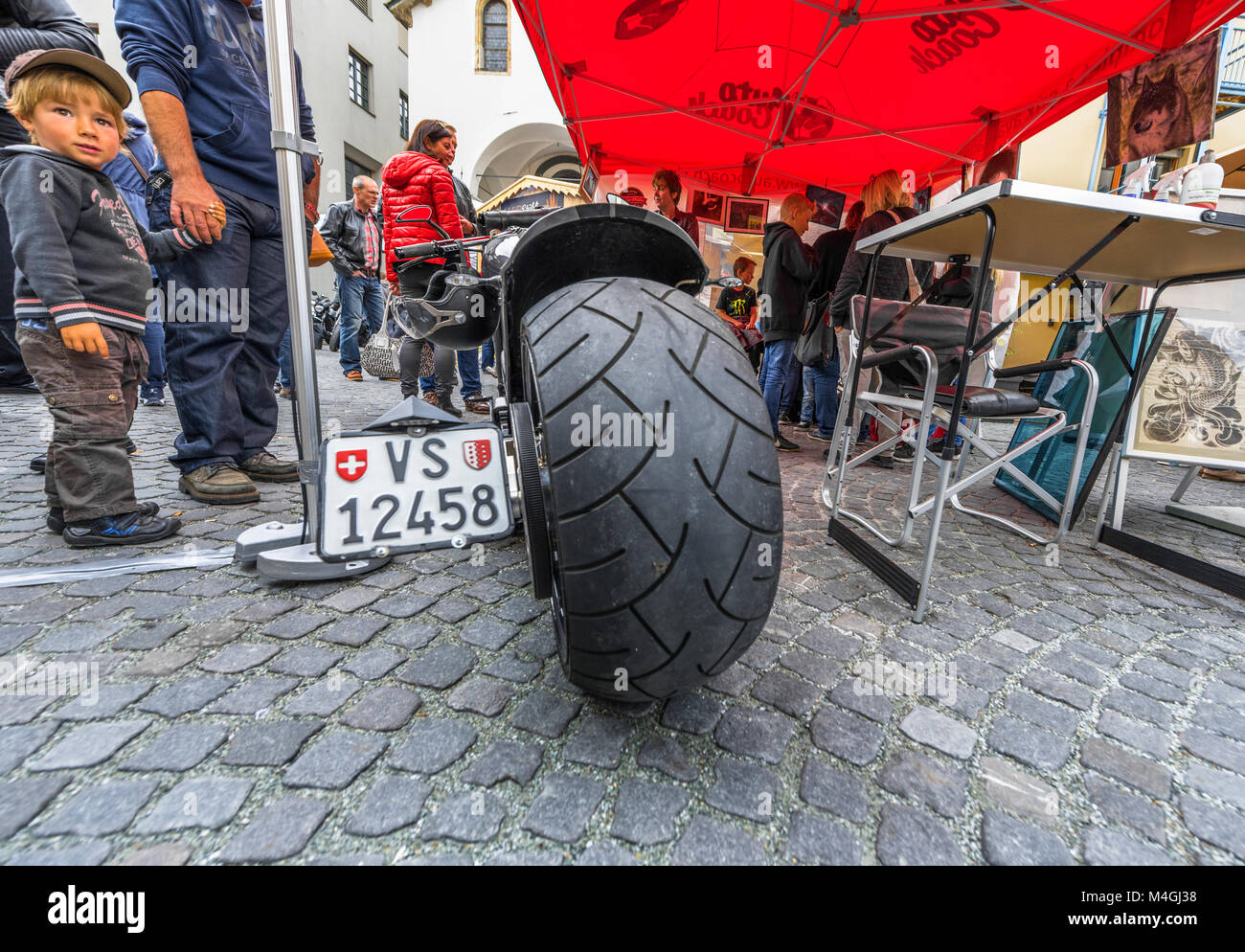 An der Biker Treffen in Brig entfernt. Schweiz Stockfoto