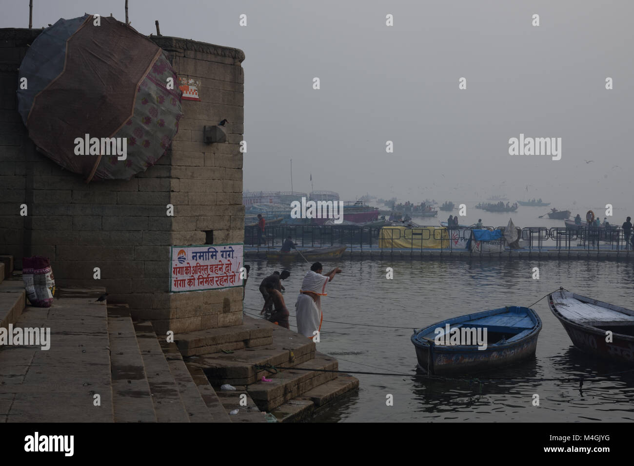 Am frühen Morgen Szene, in Varanasi Stockfoto