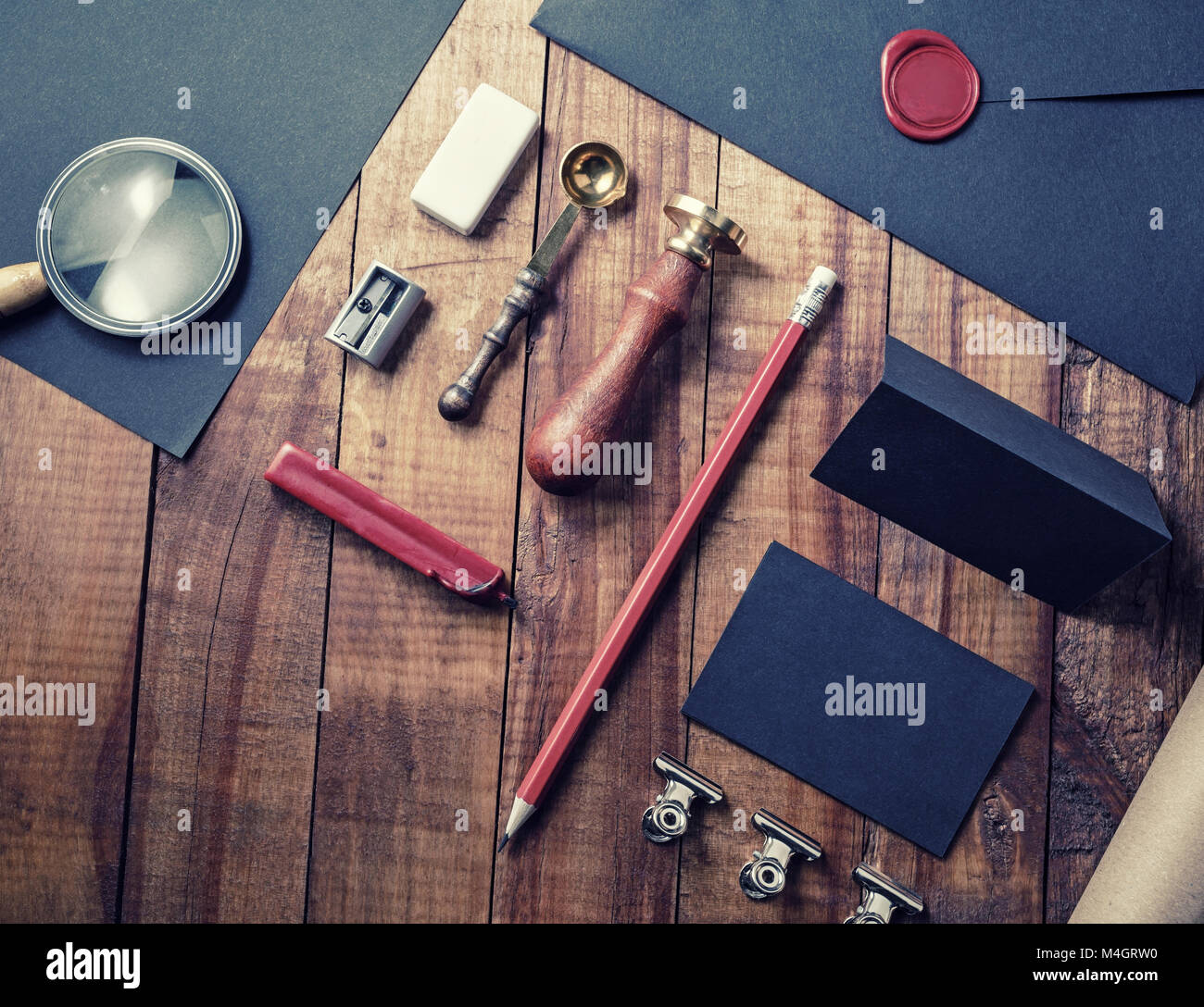 Vintage Briefpapier set Stockfoto