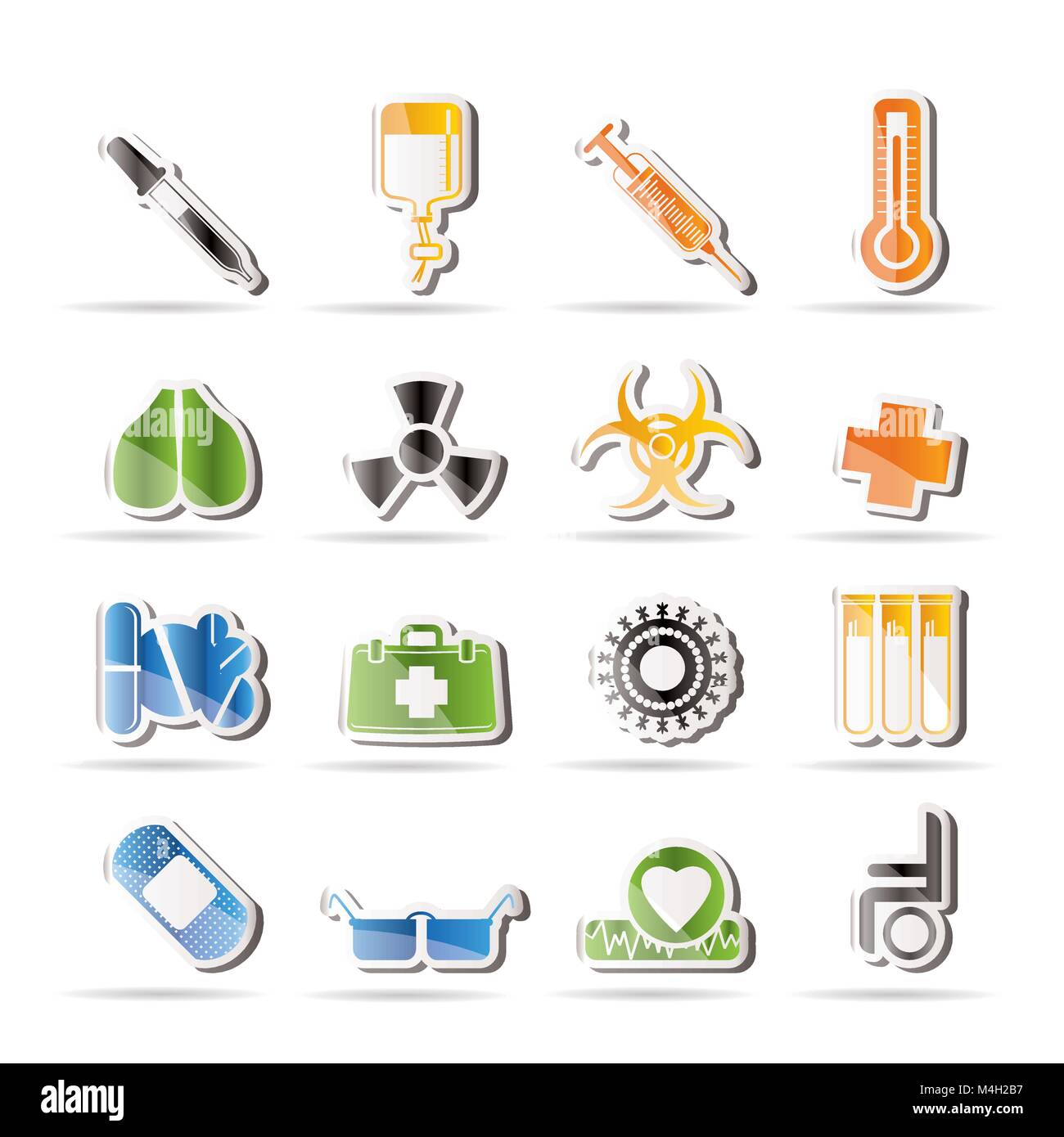 Sammlung von medizinischen themed Symbole und Warnung - Zeichen - Vektor Icon Set Stock Vektor