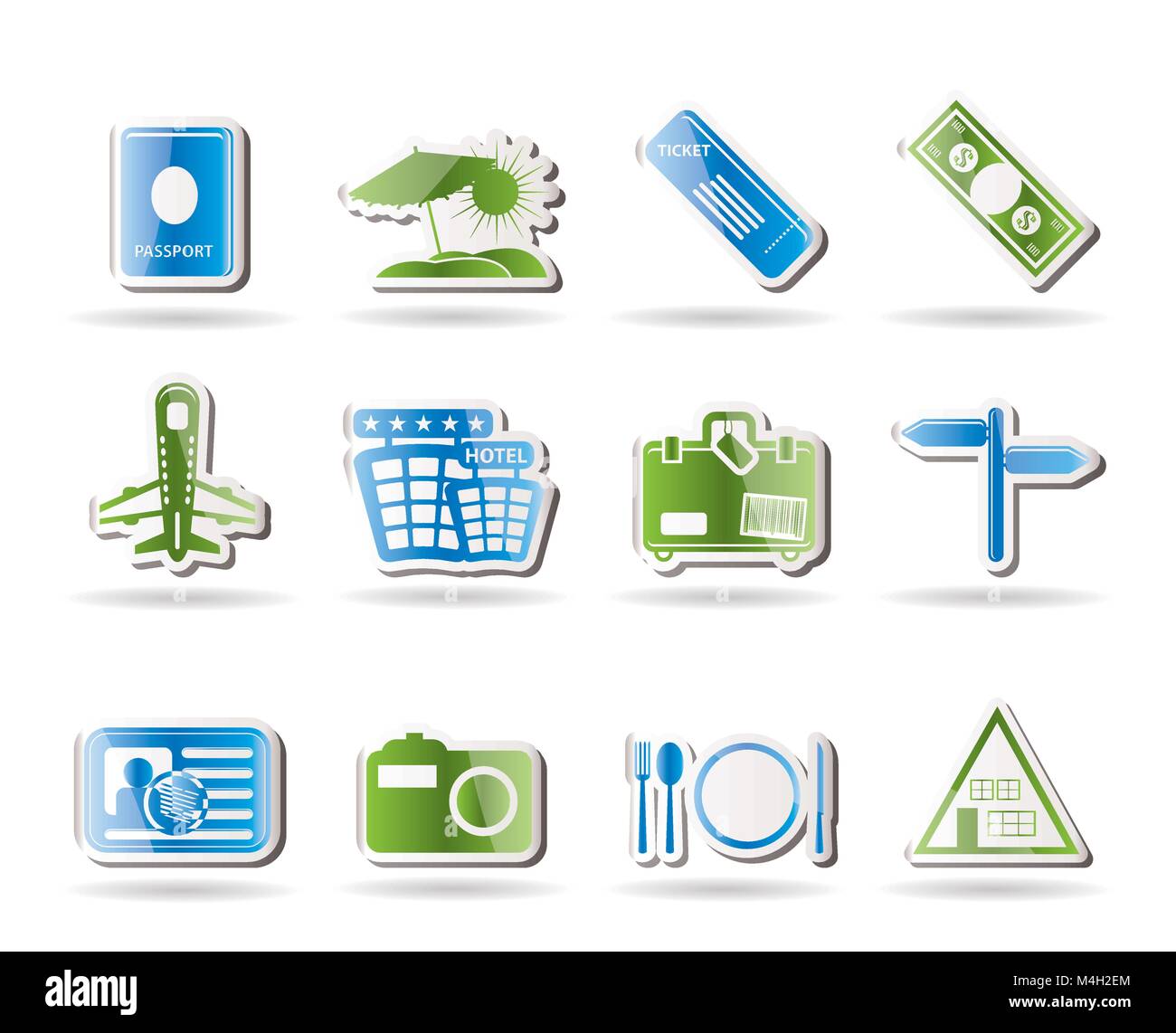 Einfache Reisen und Reise Symbole - Vektor Icon Set Stock Vektor