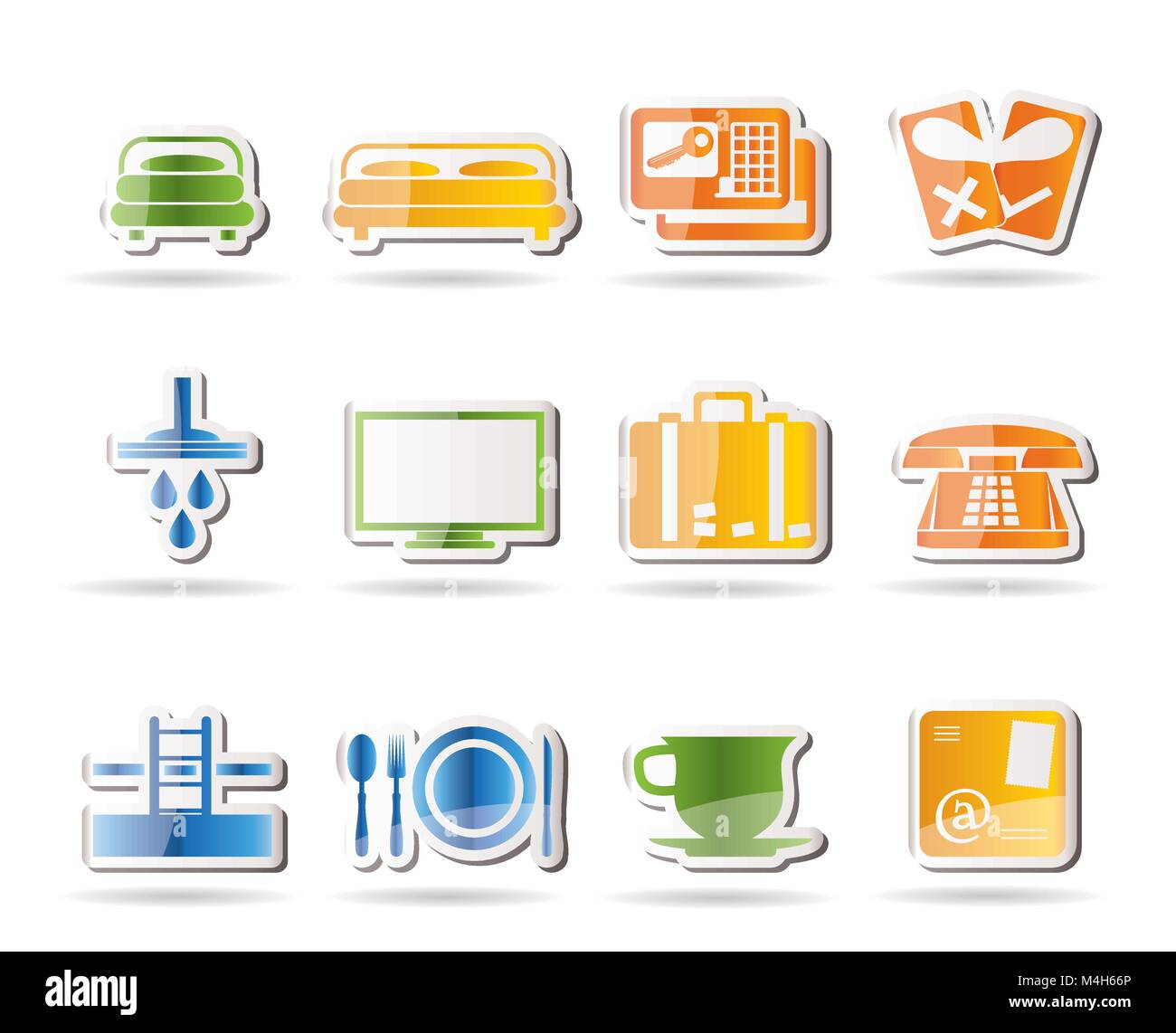 Hotel und Motel Symbole - Vektor Icon Set Stock Vektor