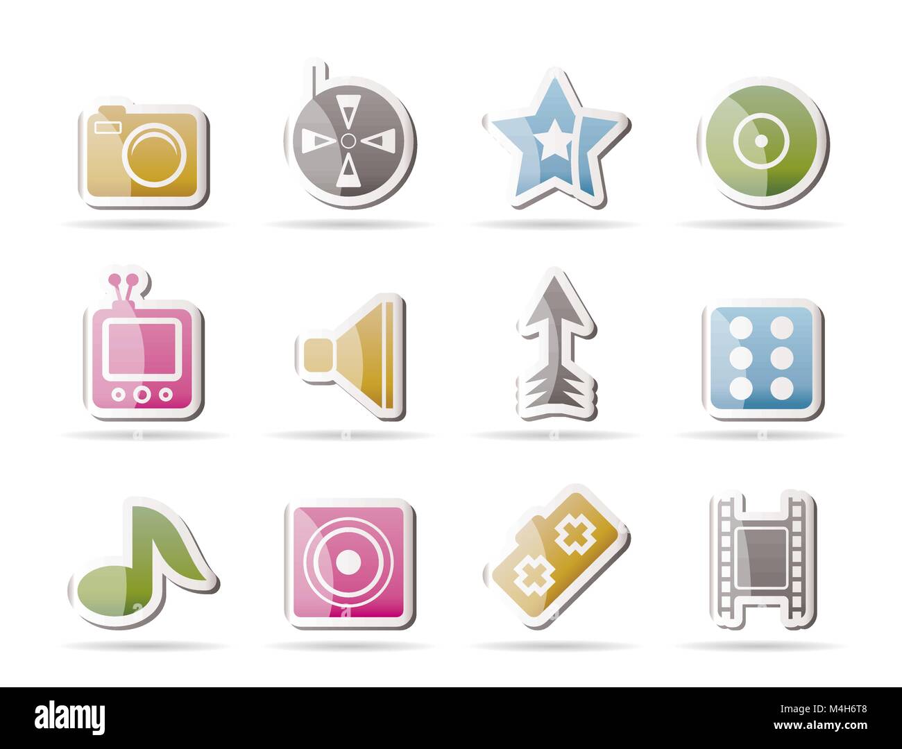 Unterhaltung und Medien Symbole - Vektor Icon Set Stock Vektor