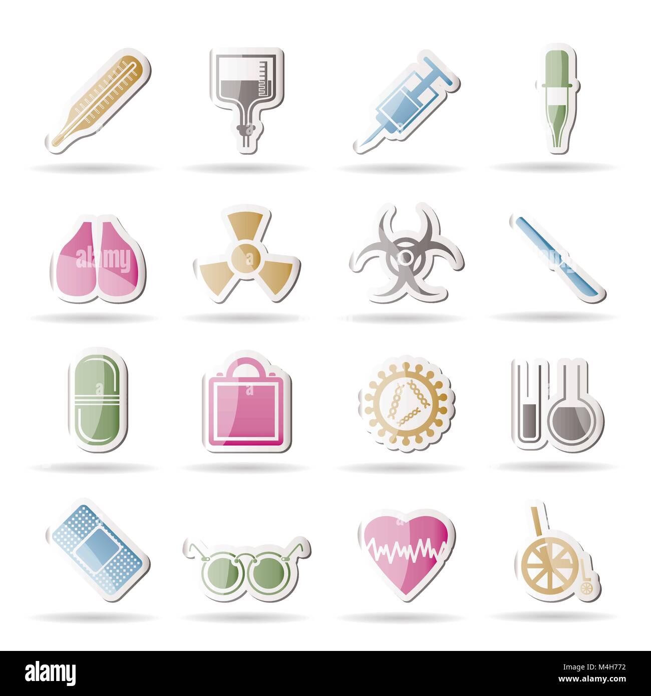 Sammlung von medizinischen themed Symbole und Warnung - Zeichen vektor Icon Set Stock Vektor