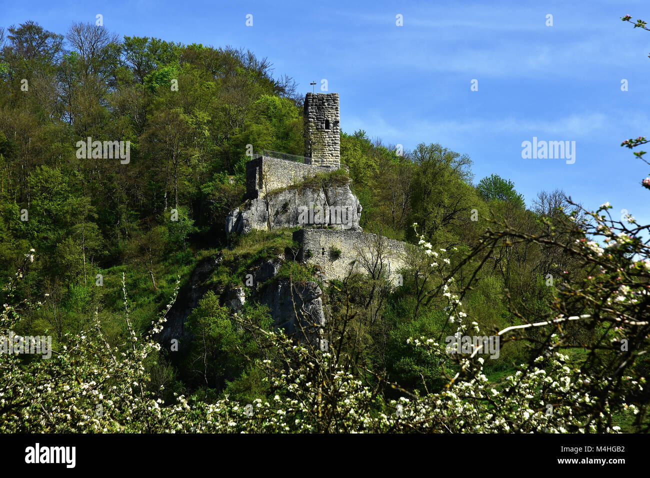 Schwäbische Alb; Deutschland; Schloss; Ruine; Hohenhundersingen Stockfoto