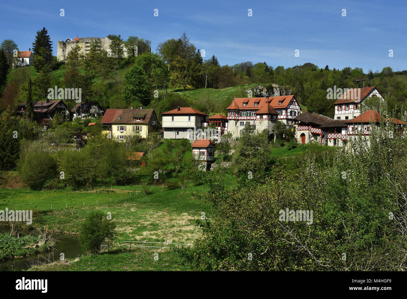 Schwäbische Alb; Deutschland; Schloss; Ruine; Niedergundelfingen Stockfoto