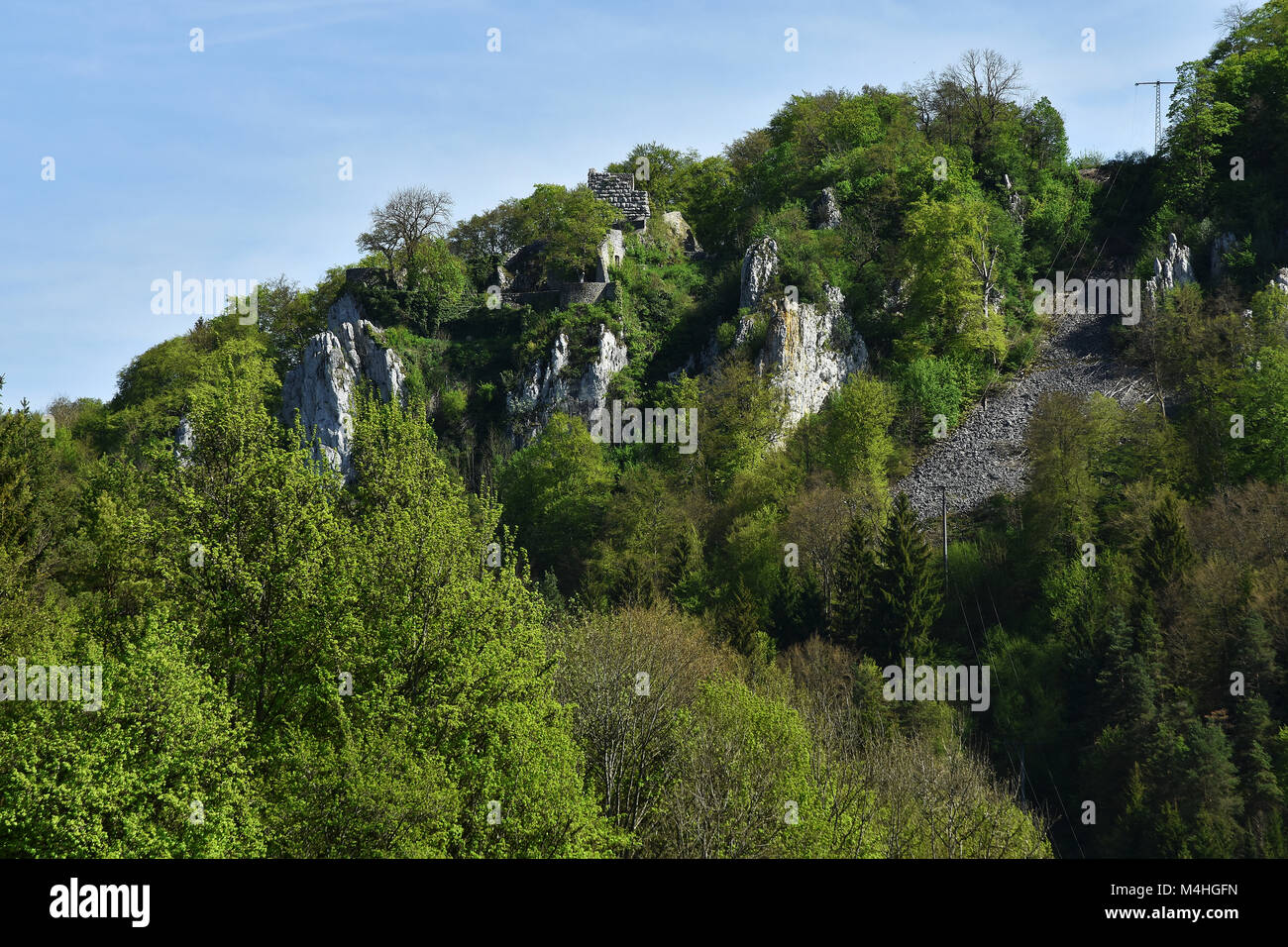 Schwäbische Alb; Deutschland; Schloss; Ruine Hohengundelfingen Stockfoto