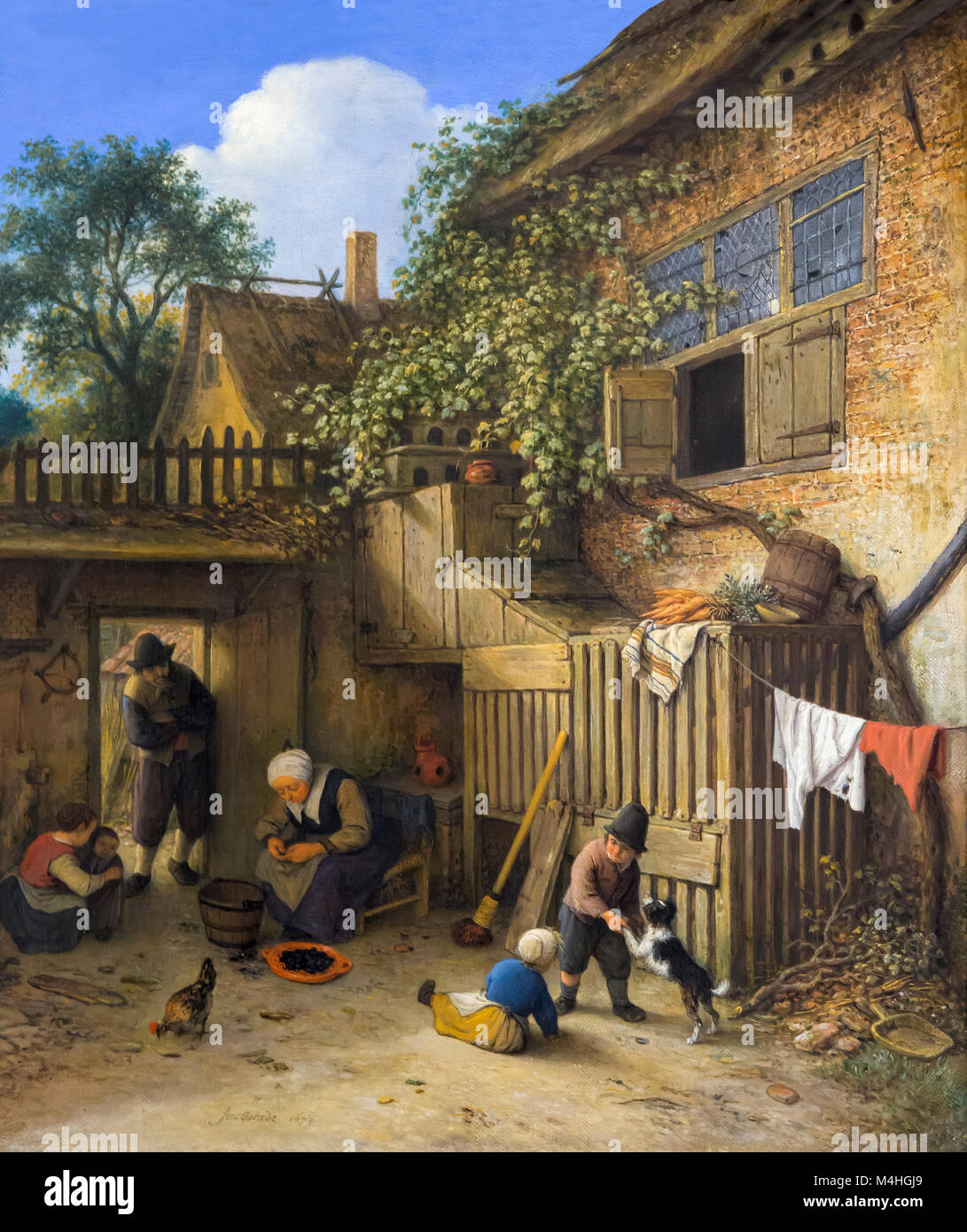 Das Cottage Dooryard, Adriaen van Ostade, 1673, Nationalgalerie, Washington DC, USA, Nordamerika Stockfoto