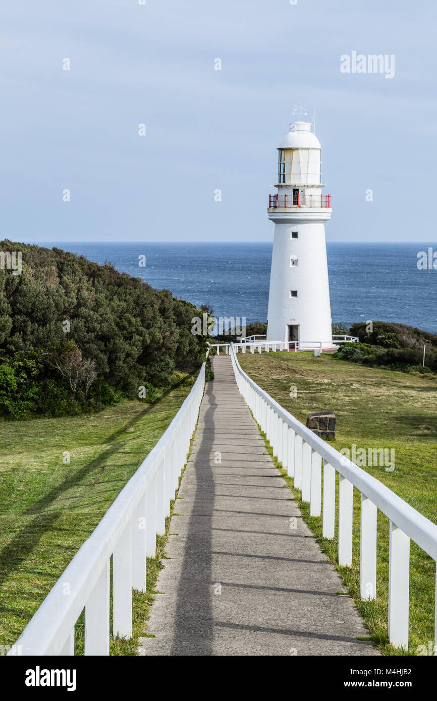 Der Leuchtturm am Cape Otway durch die Great Ocean Road Stockfoto