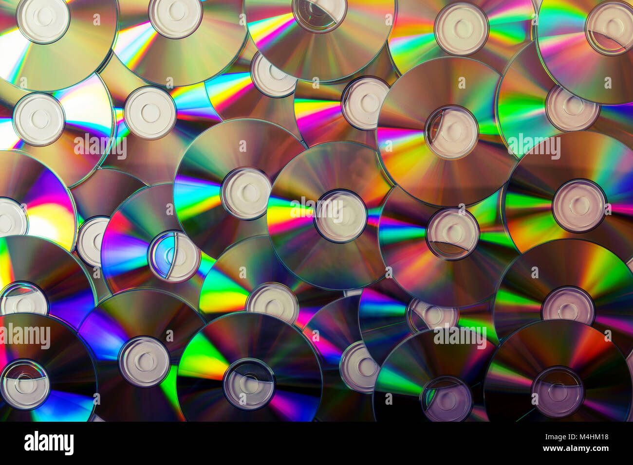 Cd-Sammlung Hintergrund. top View Stockfoto