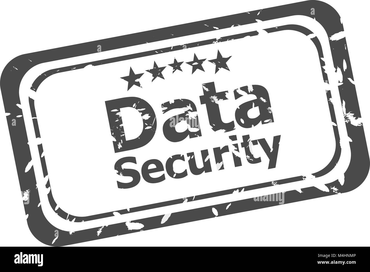 Datensicherheit auf Stempel auf einem weißen Hintergrund Stockfoto