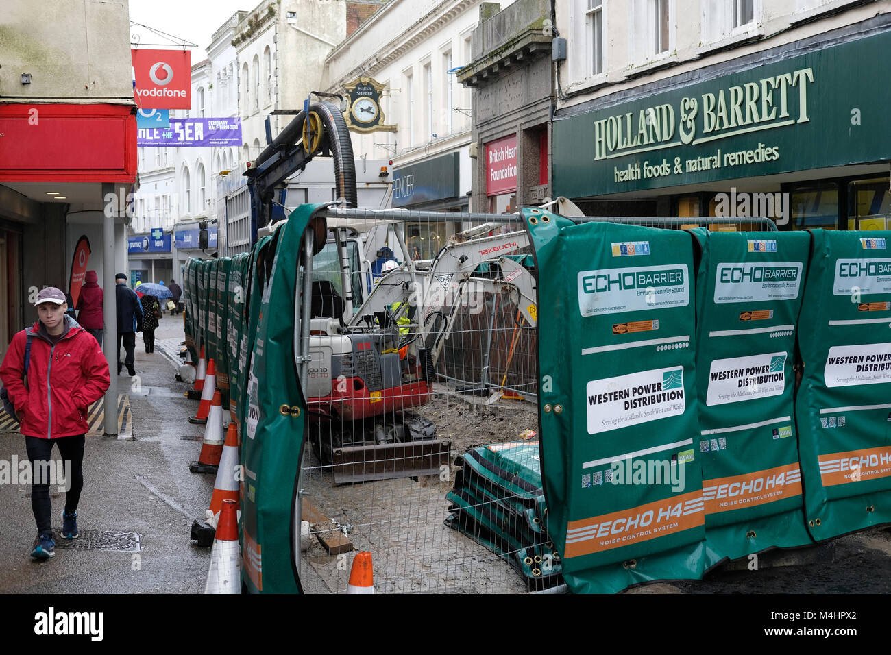 Bauarbeiten in der Straße Stockfoto