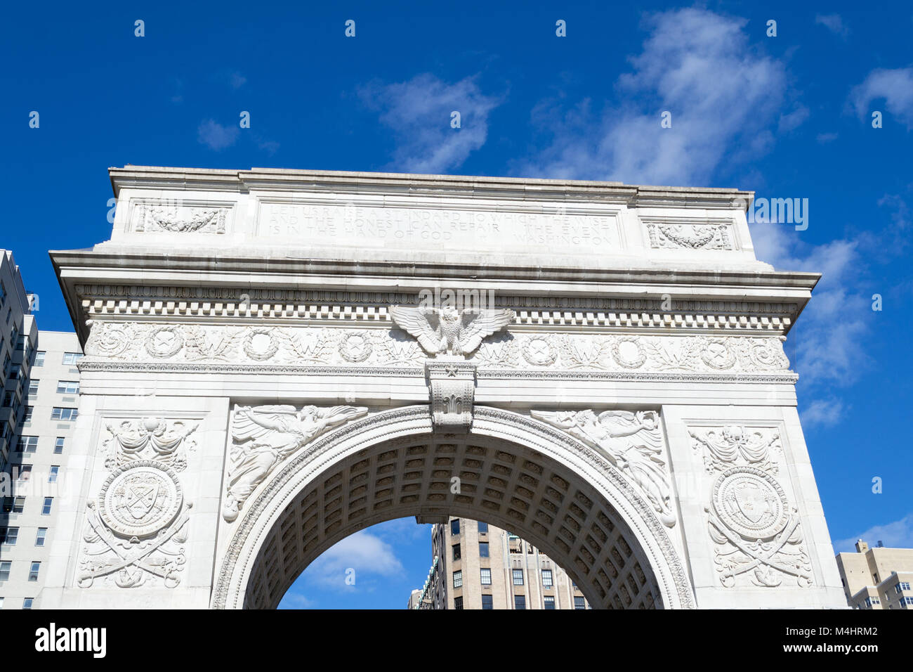 Arch im Washington Square Park in Greenwich Village in NEW YORK. Stockfoto