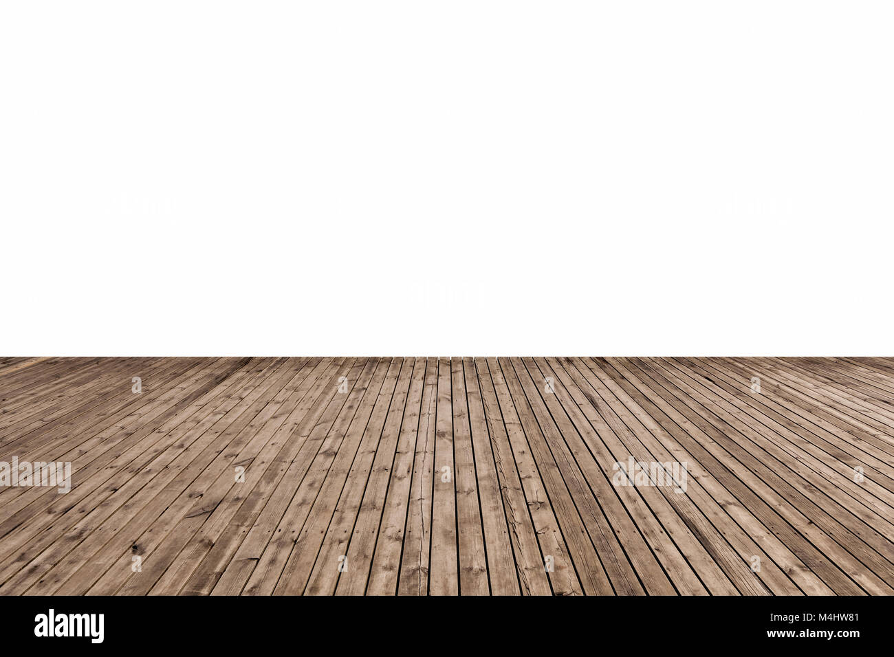 Holzboden isoliert Stockfoto