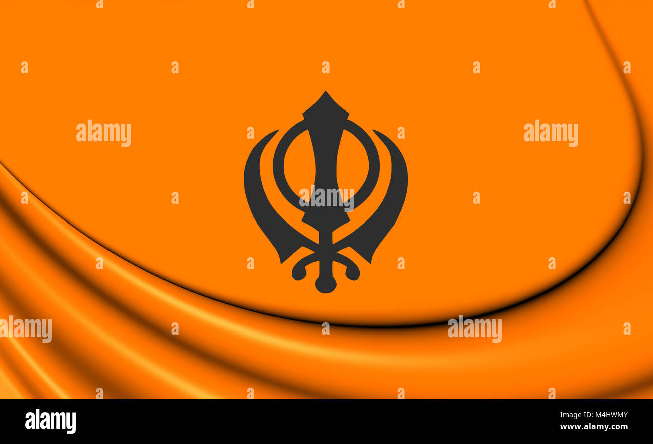 3D Flagge von Khalistan. 3D Illustration. Stockfoto