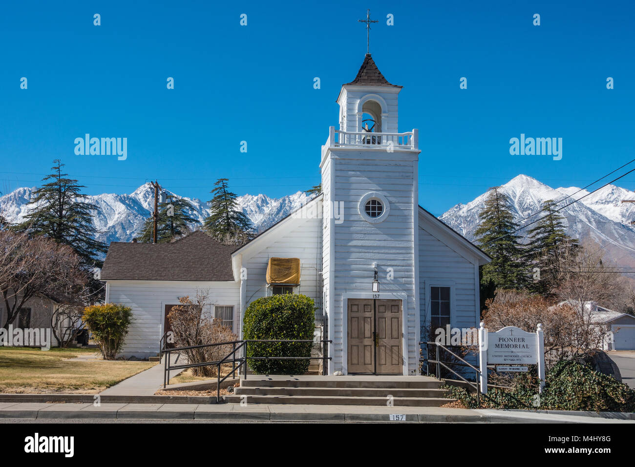 Die historischen Pioneer Memorial United Methodist Church in der Unabhängigkeit, Kalifornien. Stockfoto