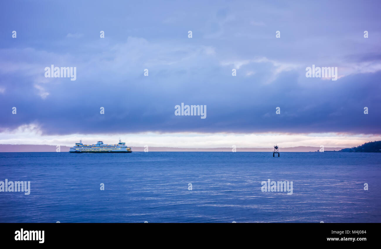 Puget Sound Wasserlandschaft und die Küste im Staat Washington Stockfoto