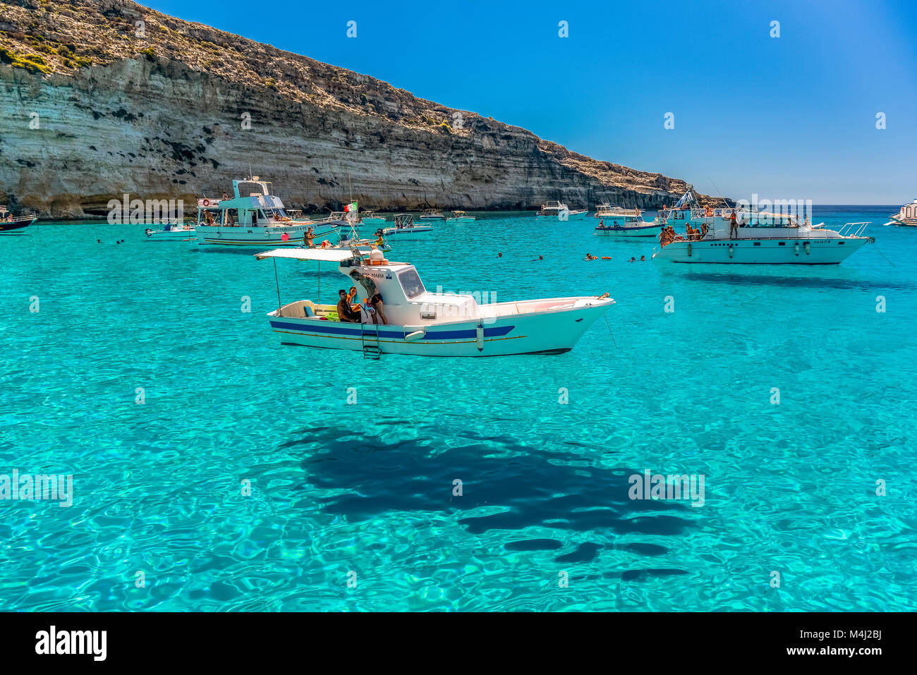 Italien Sizilien Lampedusa Insel Cala Tabaccara Stockfotografie Alamy