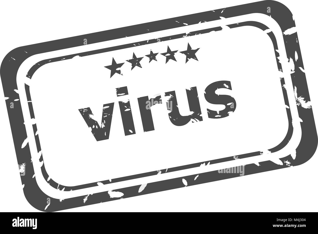 Virus grunge Stempelabdruck auf weißem Hintergrund Stockfoto