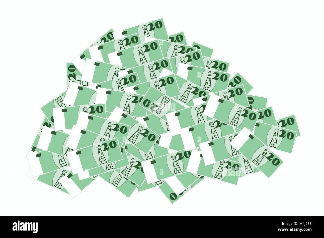 Abbildung: Haufen Geld in Fantasy Währung, Vektor der Bündel Geld/symbolisiert Einsparungen von geizig greifen Person/viel Papier Geld/reichen Stock Vektor