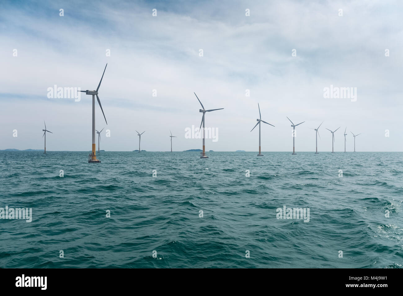 Offshore-Windpark Stockfoto