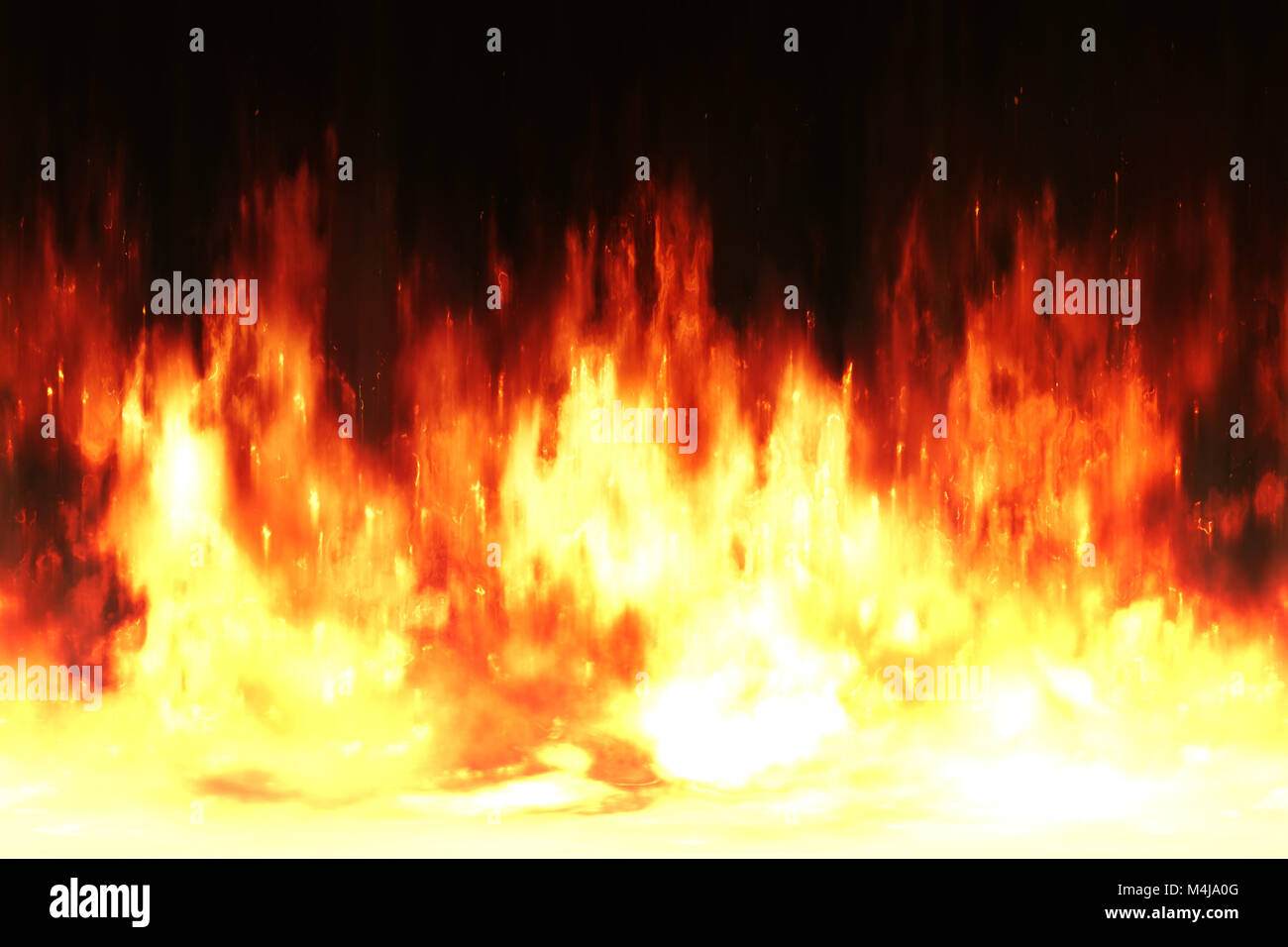 Heißes Feuer Wand Hintergrund Stockfoto