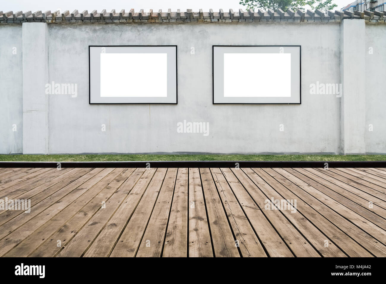 leeren Rahmen an der Wand Stockfoto