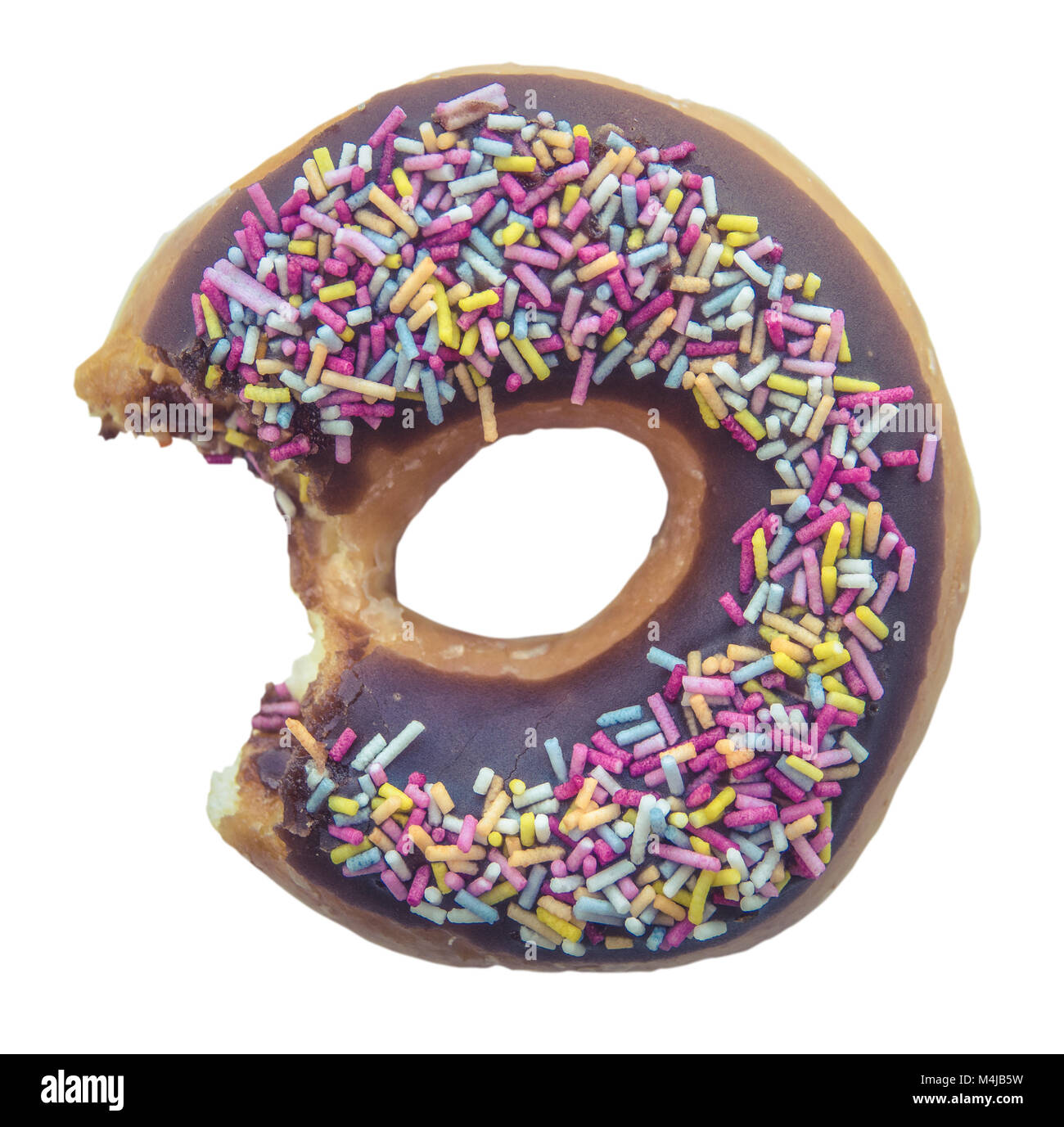 Isolierte Donut Gebissen Stockfoto