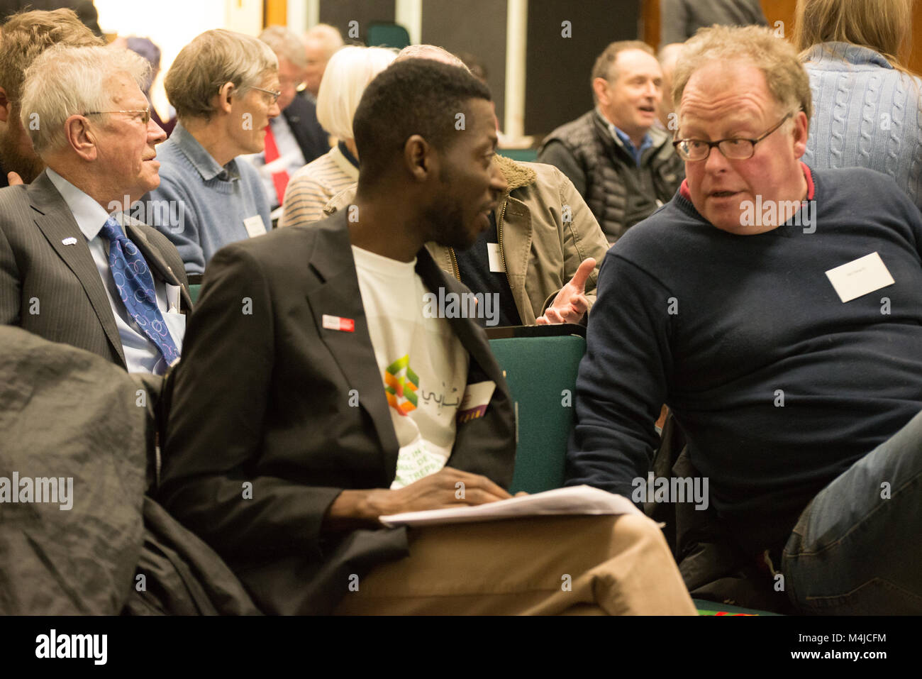 Manchester, Großbritannien. 16 Feb, 2018. Menschen nehmen an der "Wege 6 Konferenz: Co-operative Solidarität" Veranstaltung in Manchester, Vereinigtes Königreich, am 16. Februar 2018. Die Wege nach Vorn 6 Konferenz: Co-operative Solidarität Veranstaltung wurde von der Kooperative Business Consultants hosted neue Möglichkeiten für Menschen zusammen zu arbeiten, die Kontrolle der Wirtschaft zu diskutieren. Credit: Jonathan Nicholson/Pacific Press/Alamy leben Nachrichten Stockfoto