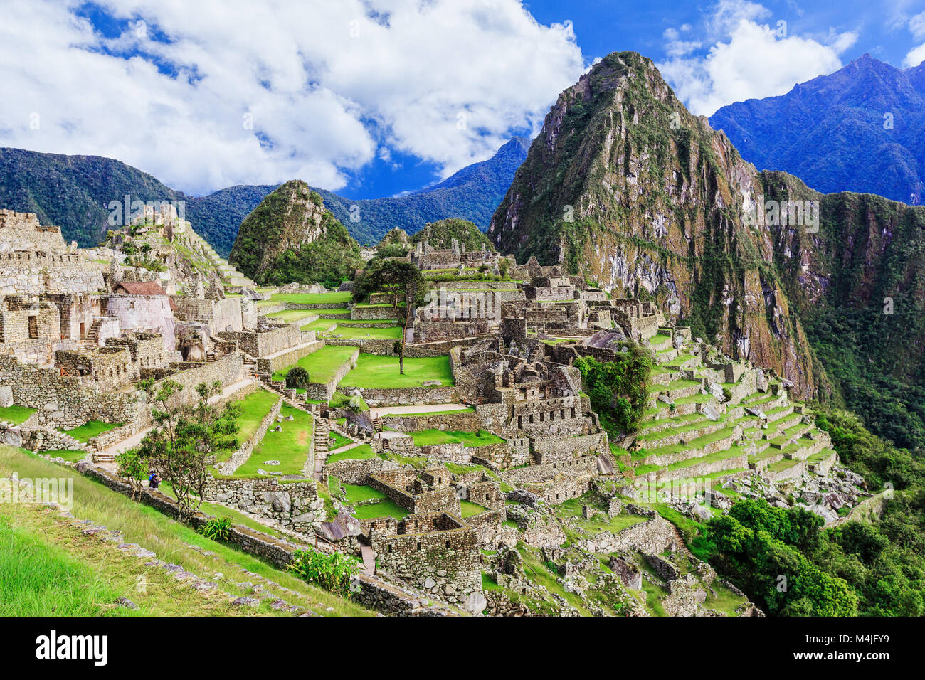 Machu Picchu, Peru. UNESCO-Weltkulturerbe. Eines der neuen sieben Weltwunder Stockfoto