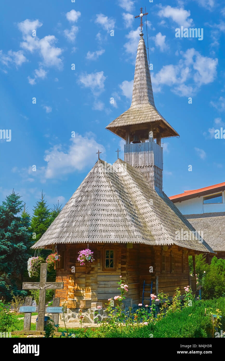 Die hölzerne Kirche von Kloster Stockfoto