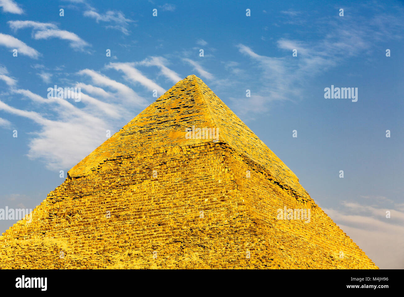 Die Große Pyramide von Gizeh oder der Pyramide des Cheops, Pyramiden, Giza, Ägypten, Nordafrika Stockfoto