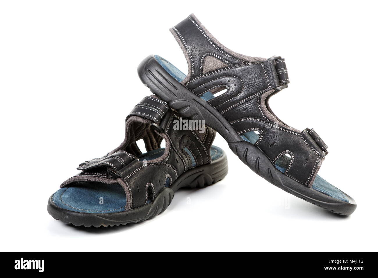 Sommer Herren Sandalen isoliert auf weißem Hintergrund Stockfoto