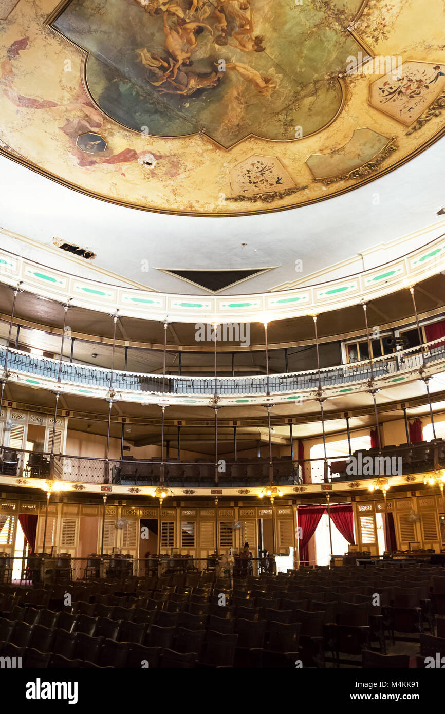 Cienfuegos, Kuba - Dezember 7, 2017: Innenraum des Ciefuegos Theater, ohne dass jemand Stockfoto