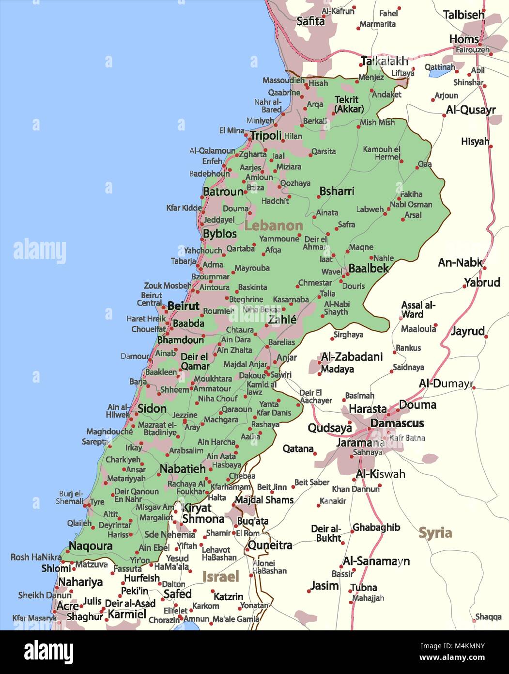 Libanon Karte Deutsch Libanon Karte Deutsch