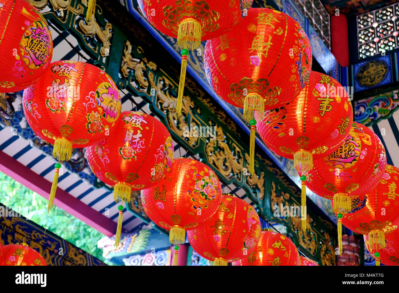 Chinesischen Lampen im Tempel in der chinesischen Neue Jahr Stockfoto