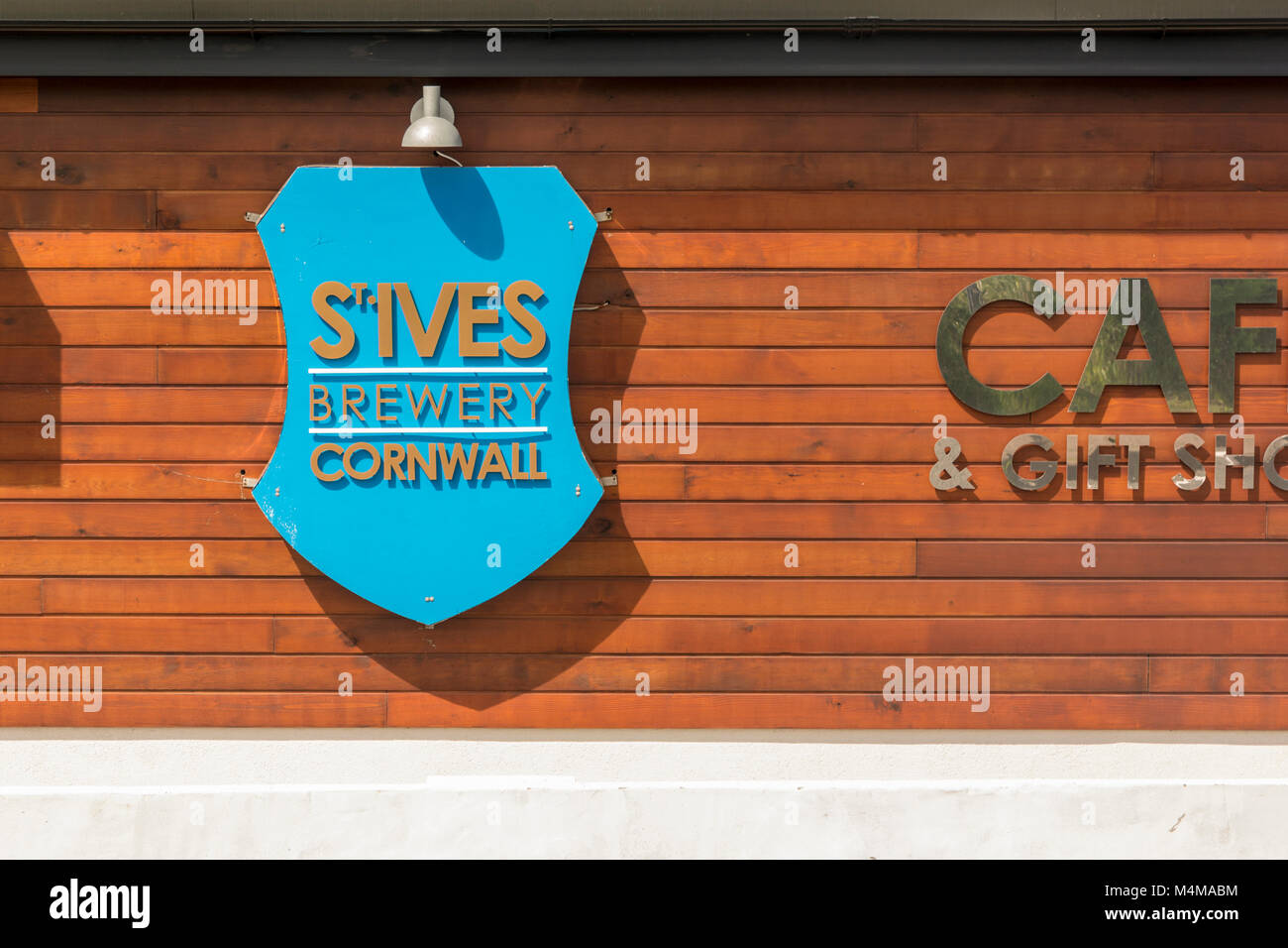 Ts Ives Brauerei Zeichen, St Ives, Cornwall, UK. Stockfoto