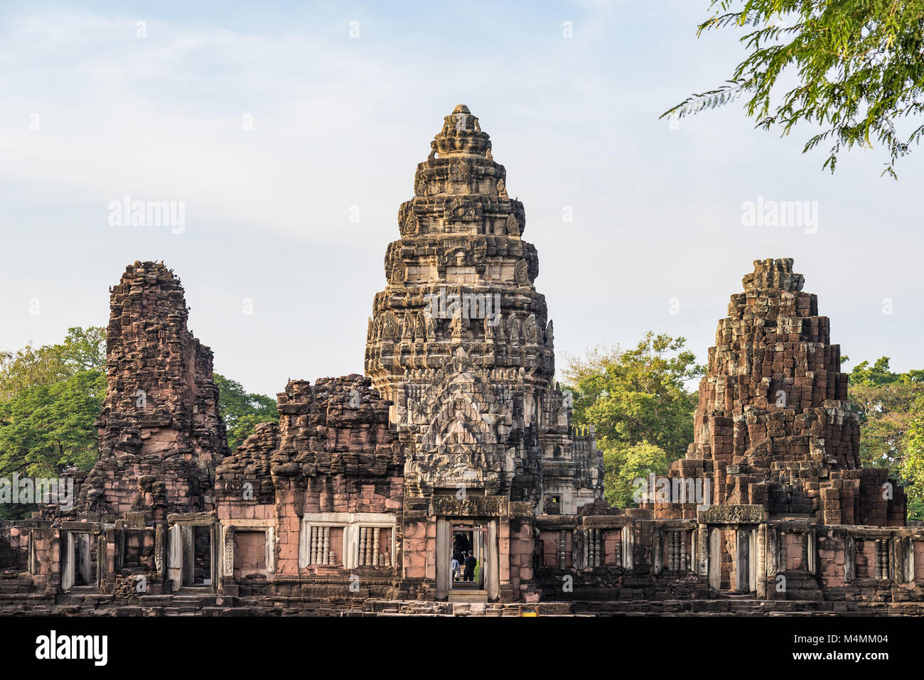Angkor Stil Tempel und der alten Khmer Ruinen von Phimai, Reiseziel im Osten von Thailand. Stockfoto