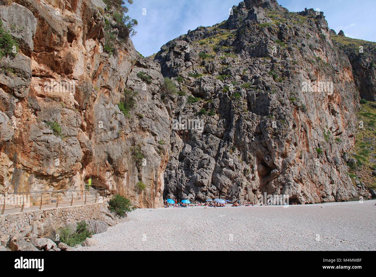 Der Torrent de Pareis River Gorge bei Sa Calobra auf der spanischen Insel Mallorca. Stockfoto