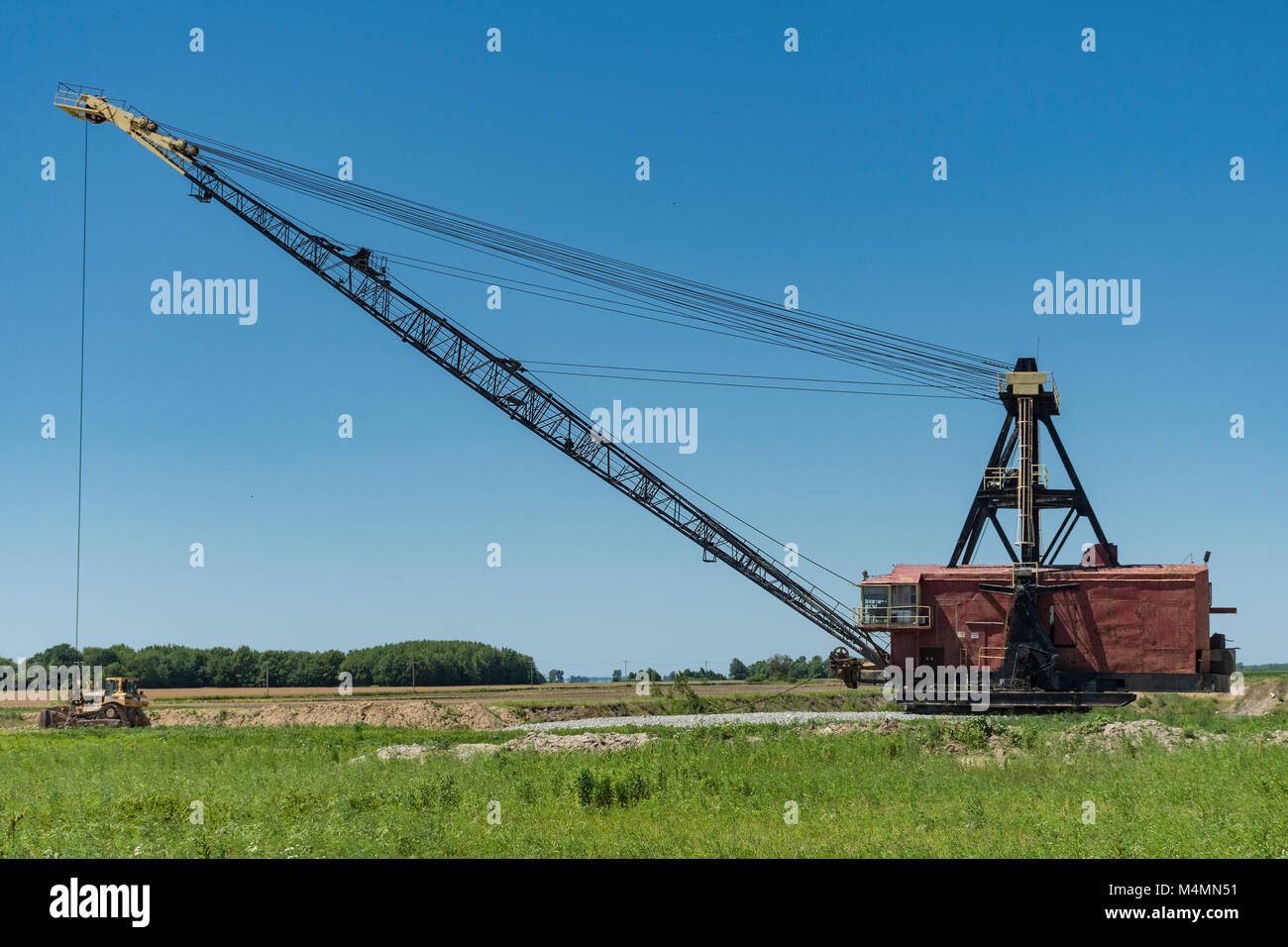 Massive Seilbagger im Rock Mining Operation verwendet wird. Stockfoto