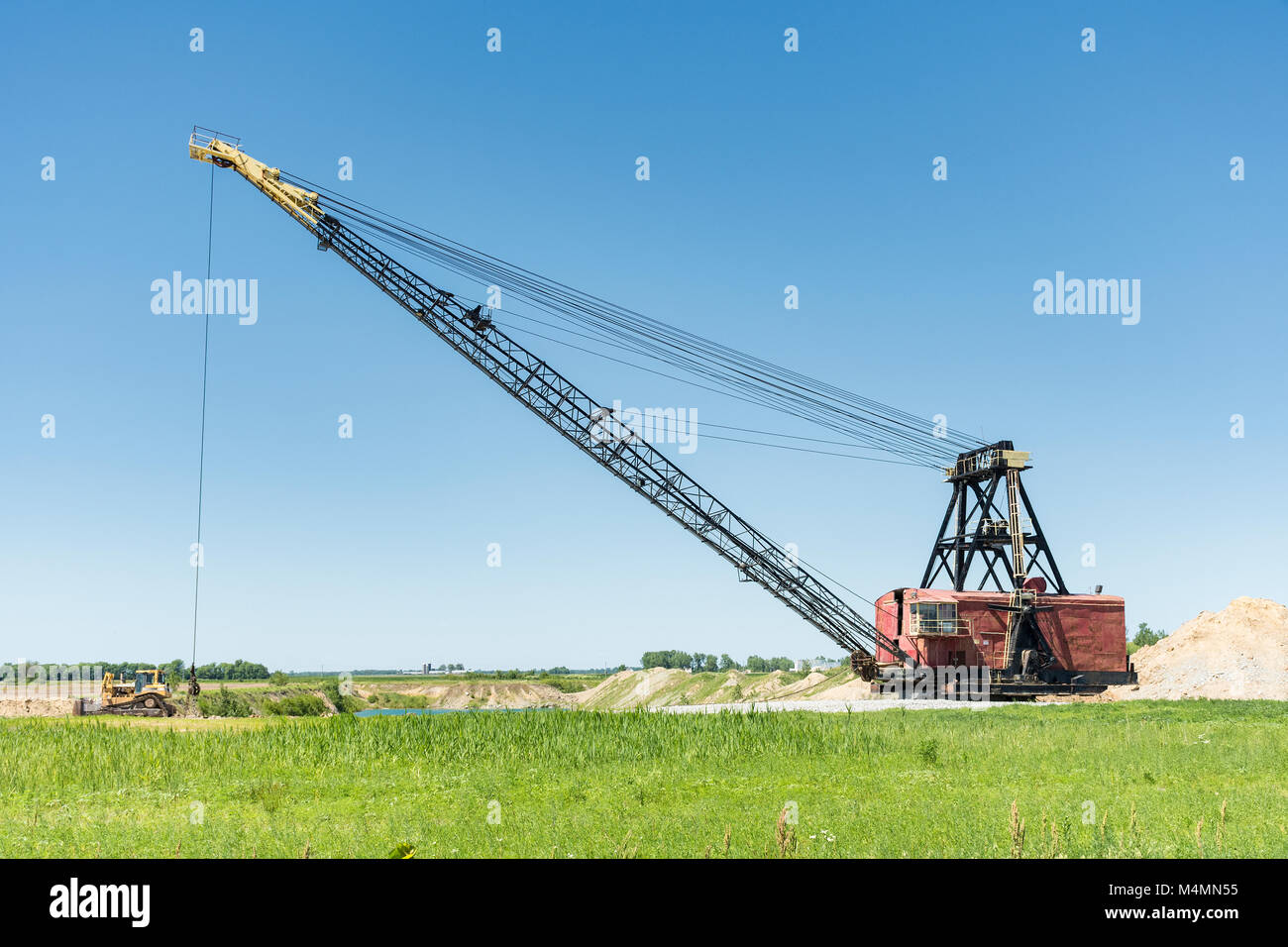 Massive Seilbagger im Rock Mining Operation verwendet wird. Stockfoto