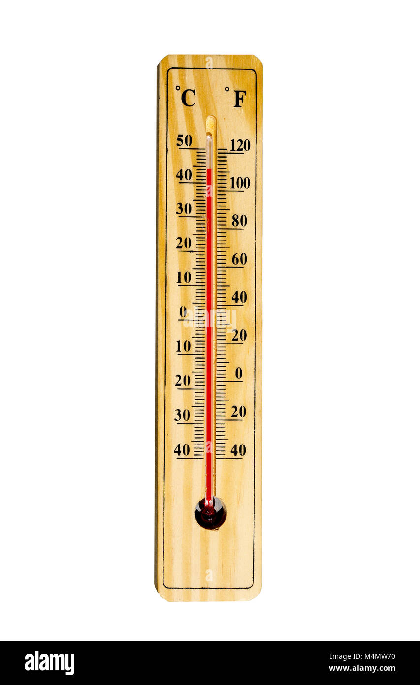 Quecksilber-Thermometer, isoliert auf weiss Stockfotografie - Alamy