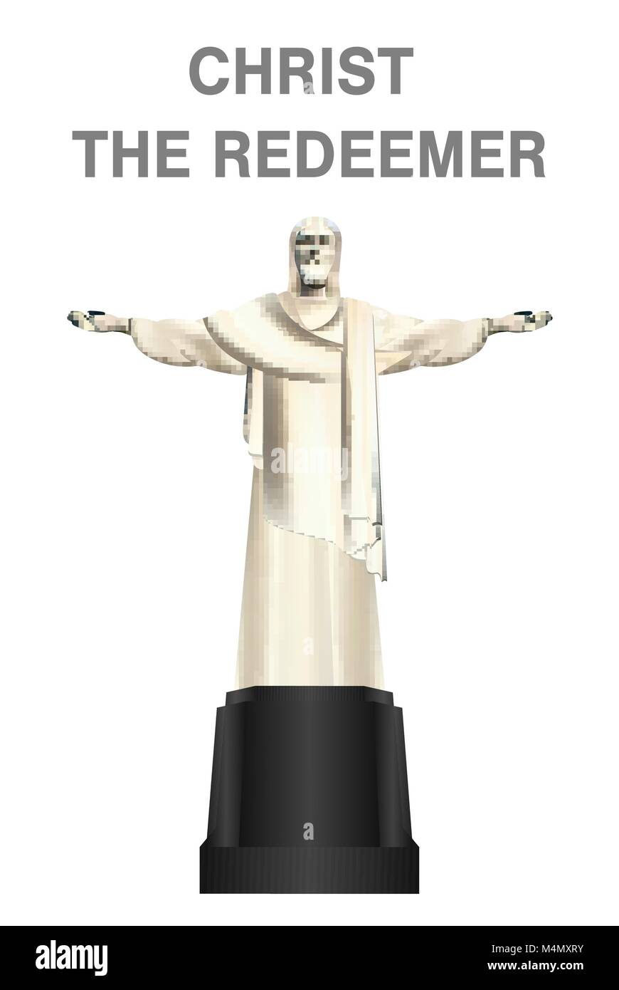 Christus der Erlöser Vektor auf weißem Hintergrund Stock Vektor