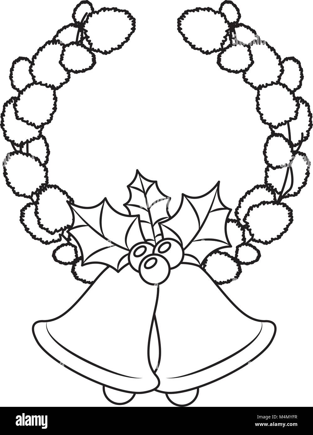 Weihnachten Krone Kranz mit Bell Stock Vektor